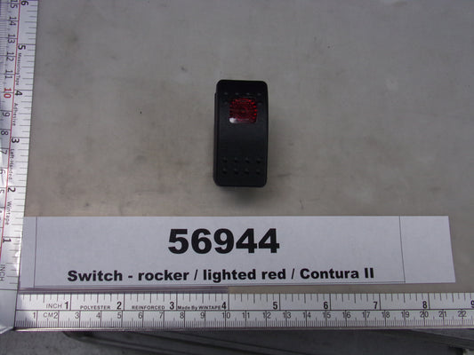Switch, Rocker, Lighted, Red, Waytek, 44305 + 44362