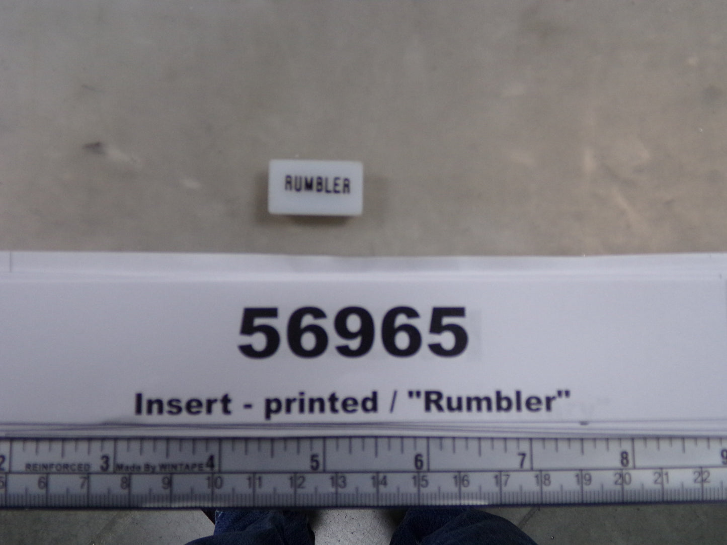 Insert, 'RUMBLER', White, Switch Label Window, Transportation Safety, S220-5501