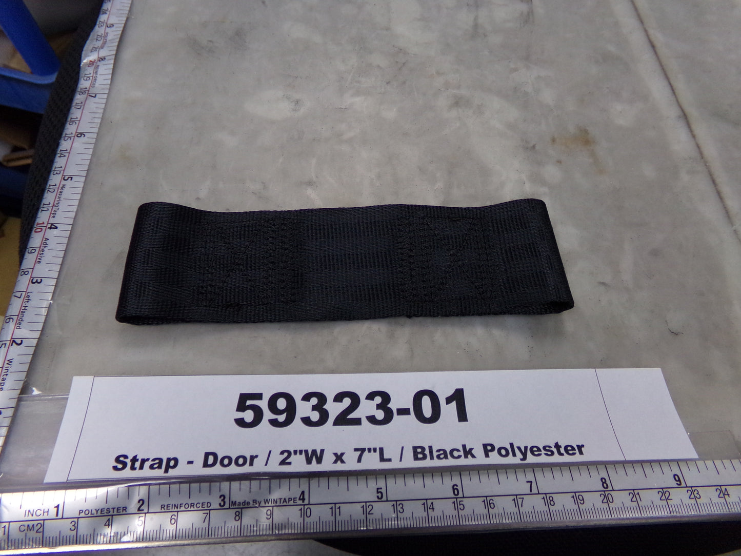Strap, Door, 2"W x 7"W, Black Polyester, Intertek Industrial, ZRS-DS7.00-02