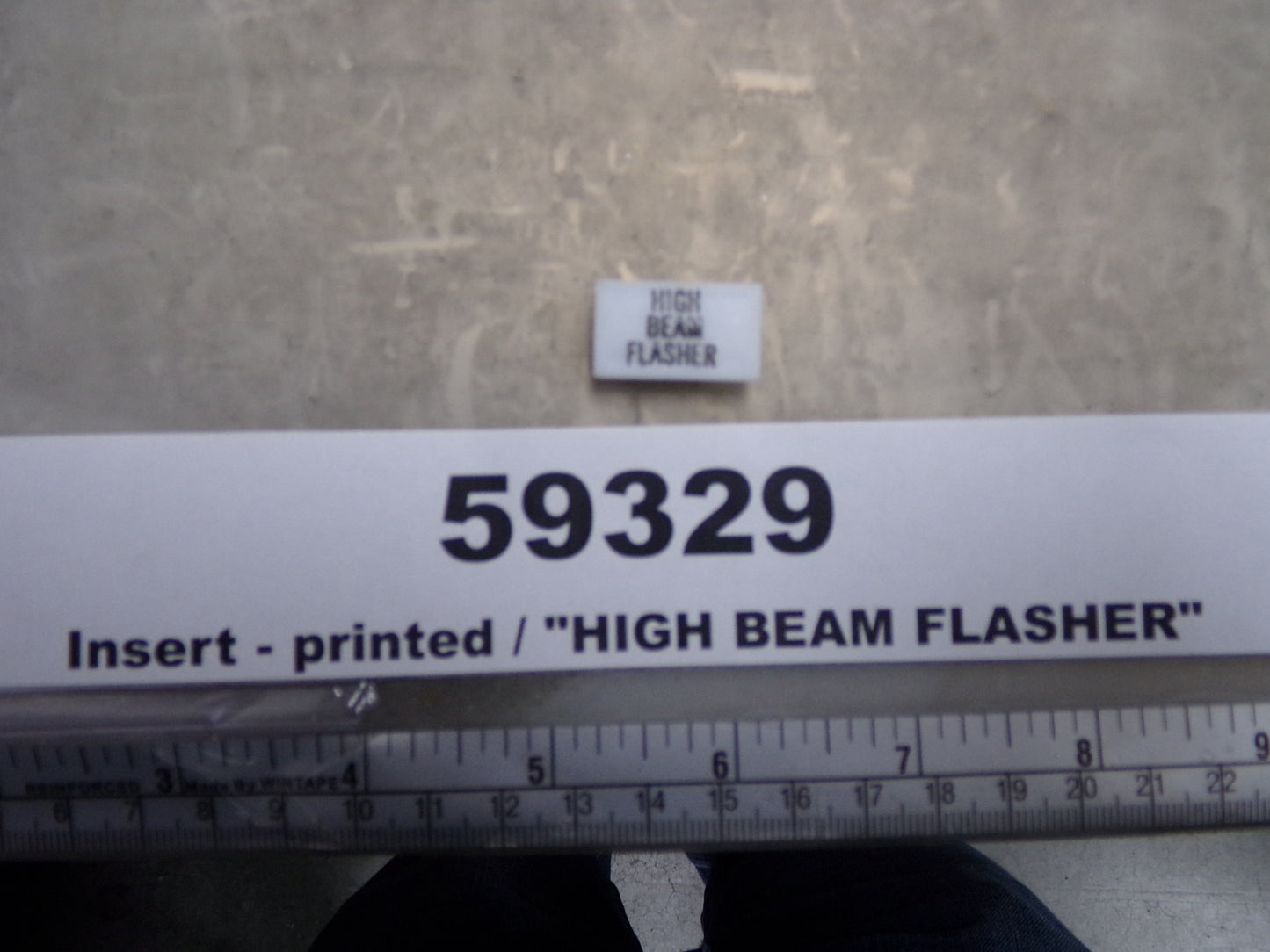 Insert, 'HIGH BEAM FLASHER', White, Transportation Safety, S220-5502