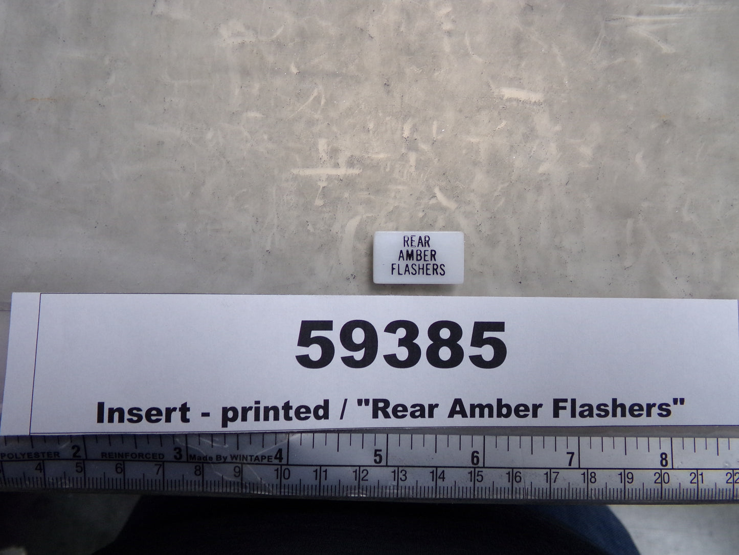 Insert, 'REAR AMBER FLASHERS', White, Switch Label Window, Transportation Safety, S220-5500