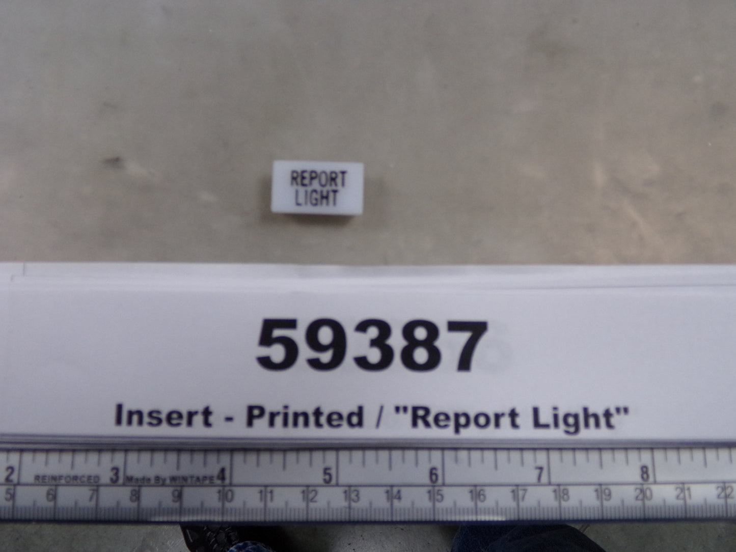 Insert, 'REPORT LIGHT', White, Switch Label Window, Transportation Safety, S220-5500