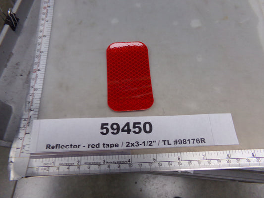 Retro-Reflective Tape, 2" x 3-1/2" Rectangle, Red, Reflector, Adhesive Mount, Truck-Lite, 98176R