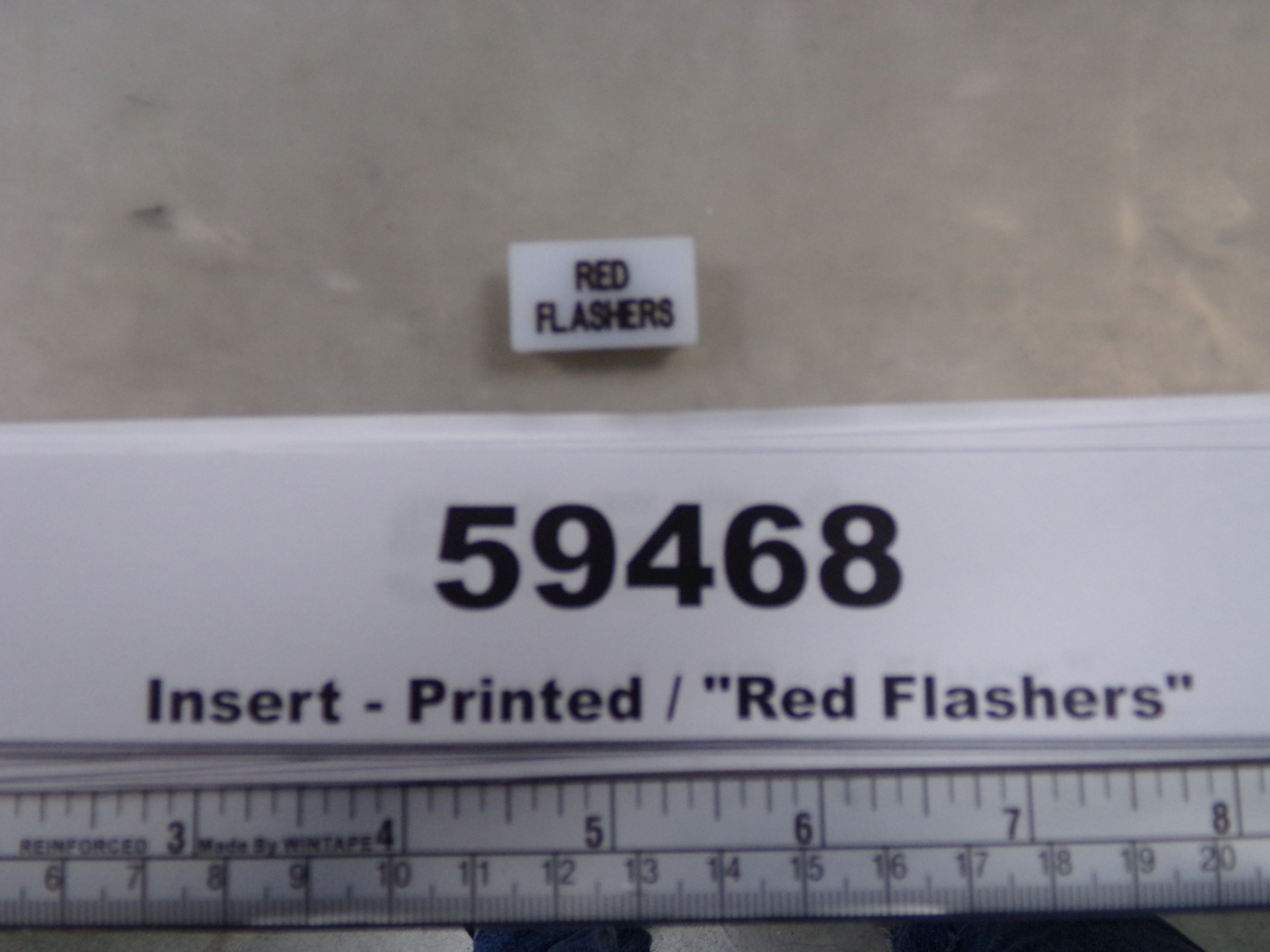 Insert, 'RED FLASHERS', White, Switch Label Window, Riverside Manufact ...