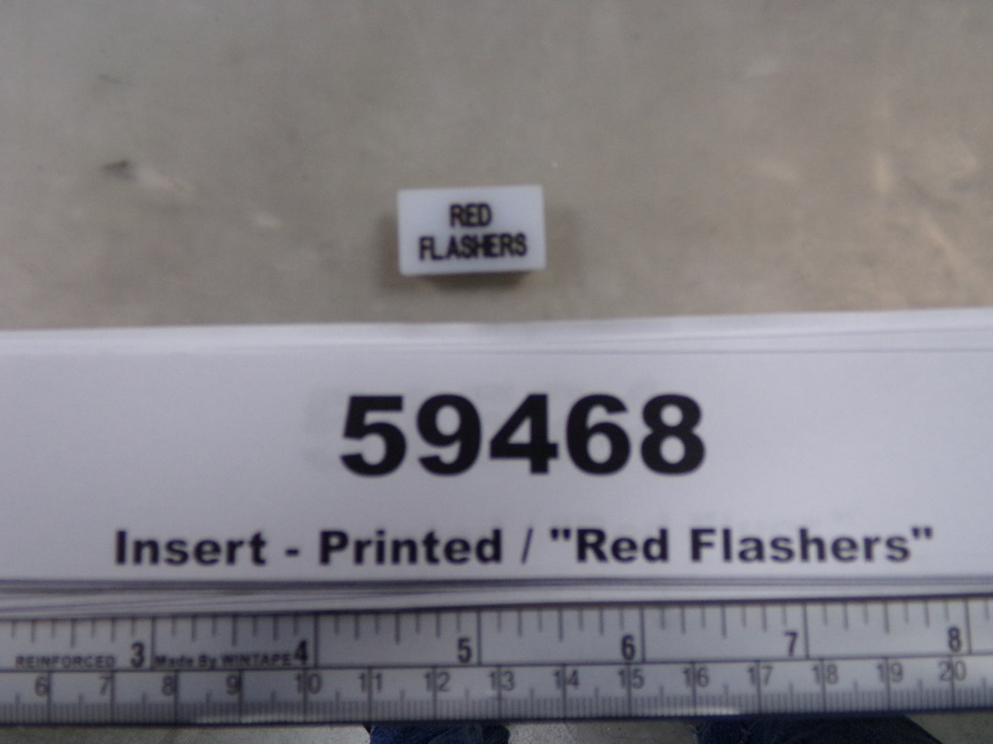 Insert, 'RED FLASHERS', White, Switch Label Window, Transportation Safety