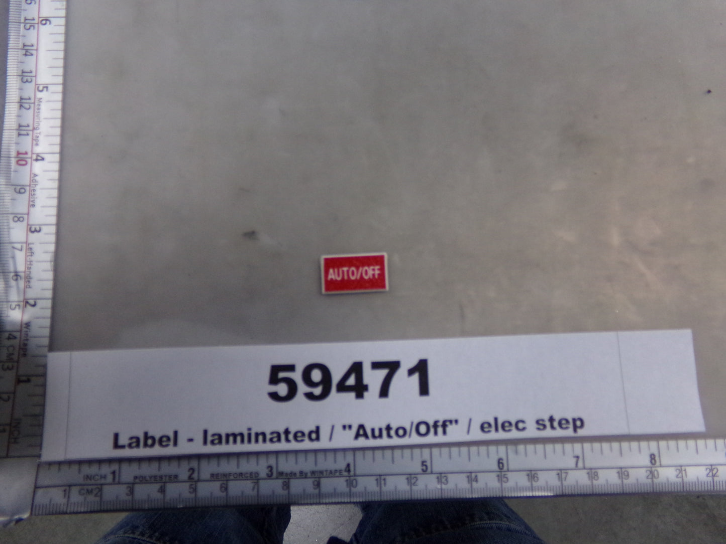 Label, Laminated, 'AUTO/OFF', Electric Step, Red and White, Awards West