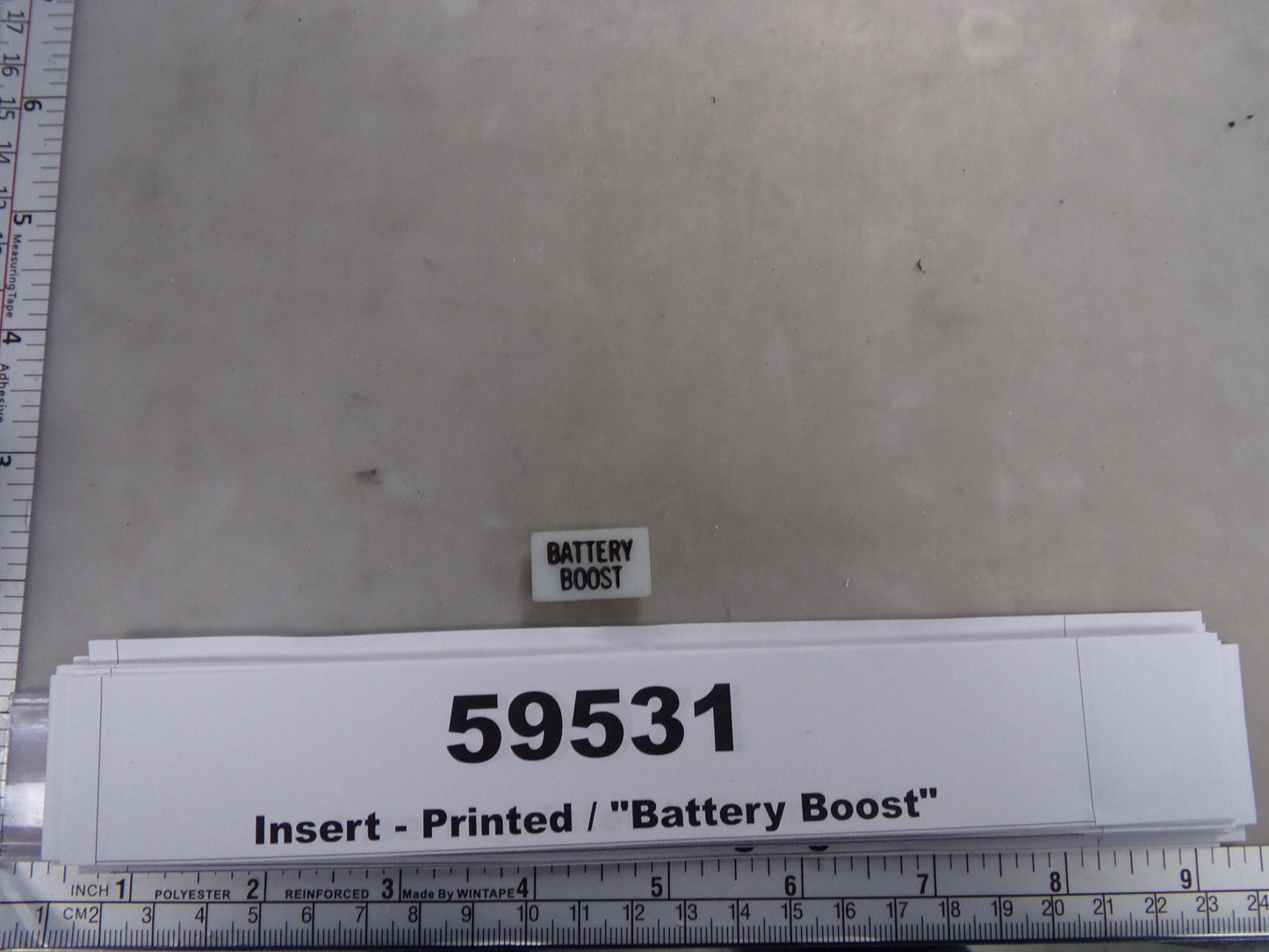 Insert, 'BATTERY BOOST', White, Switch Label Window, Transportation Safety