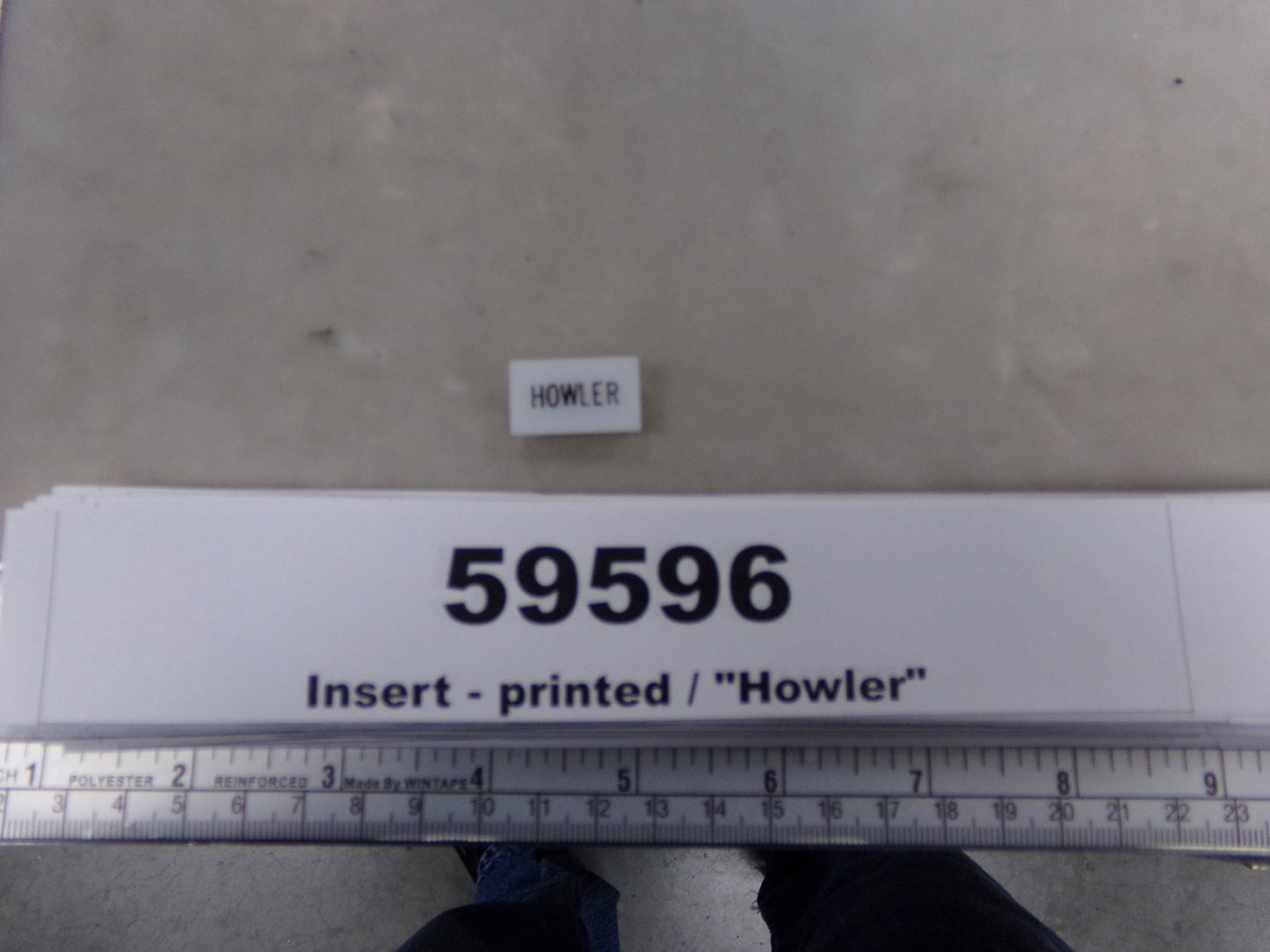 Insert, 'HOWLER', White, Switch Label Window, Transportation Window