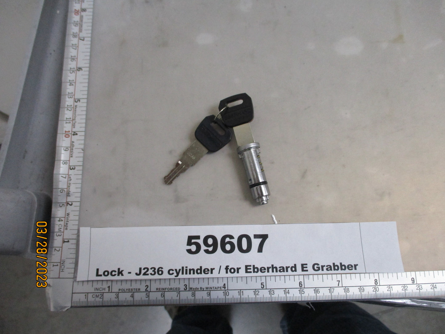 Cylinder, Lock, Keyed J236, for Eberhard Handles, Eberhard, 1-21100-10DB-236-09
