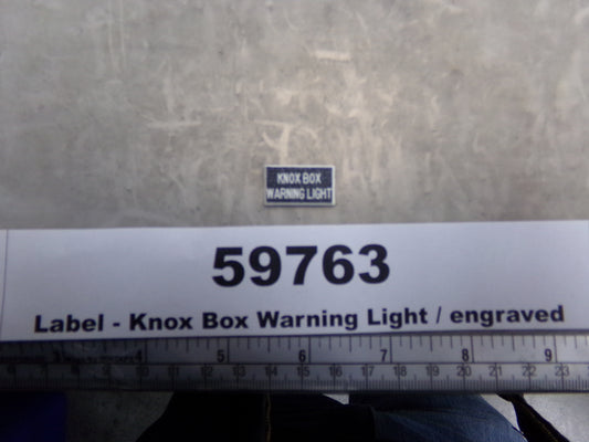 Label, Laminated, 'Knox Box Warning Light', Black w/ White, Awards West