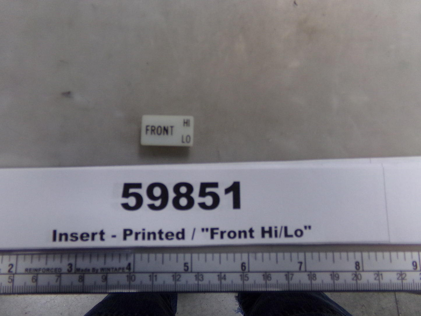 Insert, 'FRONT HI/LO', White, Switch Label Window, Transportation Safety
