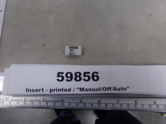 Insert, 'MANUAL/OFF/AUTO', White, Switch Label Window, Transportation Safety