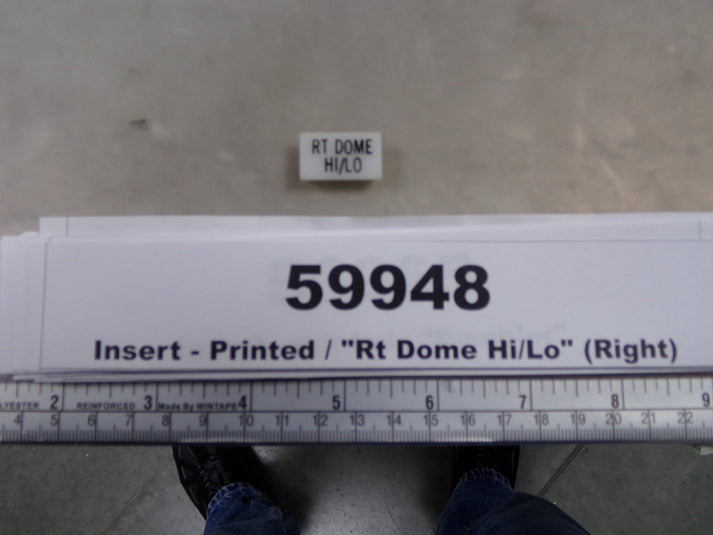 Insert, 'RT DOME HI/LO', White, Switch Label Window – Braun Northwest, Inc.