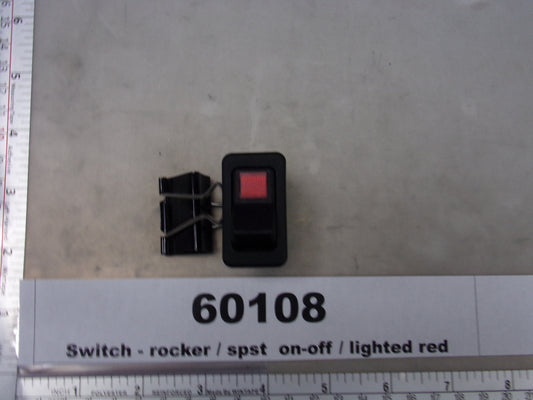 Switch, Rocker, ON-OFF, SPST, Lighted Red, Eaton, 8007K23N313V22