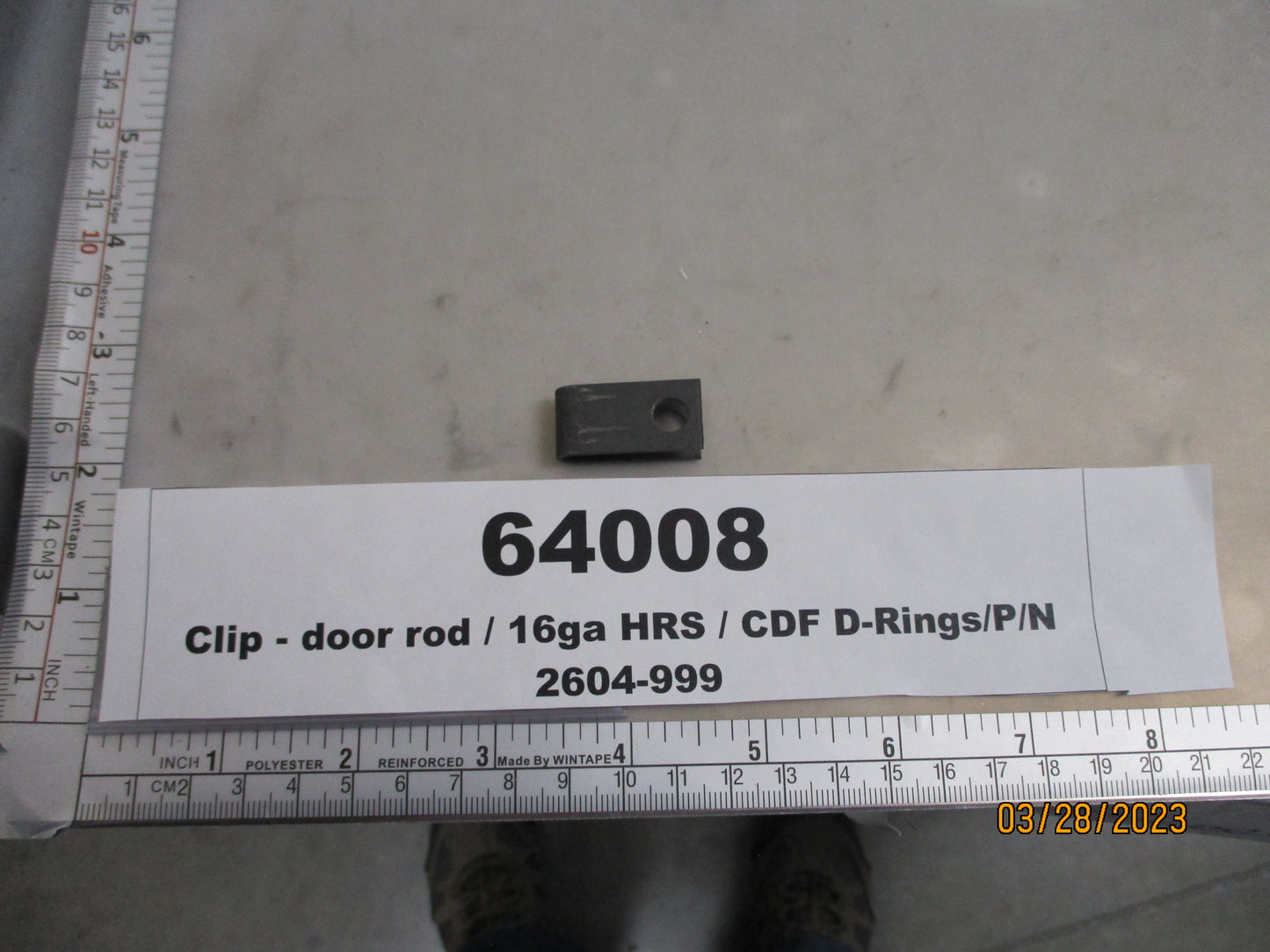 Clip, Door Rod, 16ga HRS, Valley Nut & Bolt, 2604-999