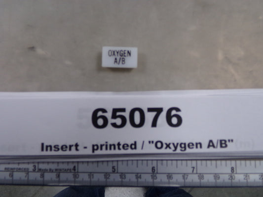 Insert, 'OXYGEN A/B', White, Switch Label Window
