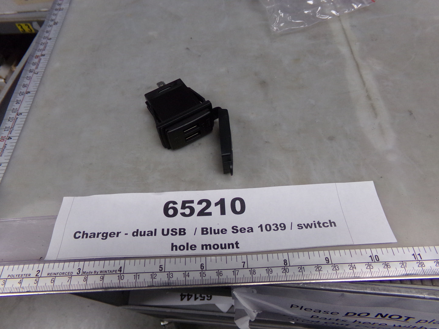 Charger, Dual USB, Switch Hole Mount, Black, Blue Sea 1039, Wesgarde Components, 6782366