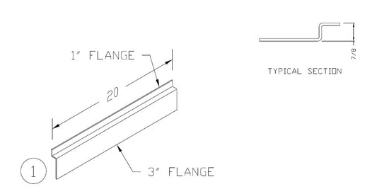 Bracket, Support, Kickpanel, 4-7/16" x 20", Aluminum, Fabricated