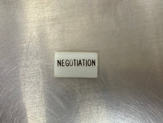 Insert, 'NEGOTIATION', White, Switch Label Window, Transportation Safety