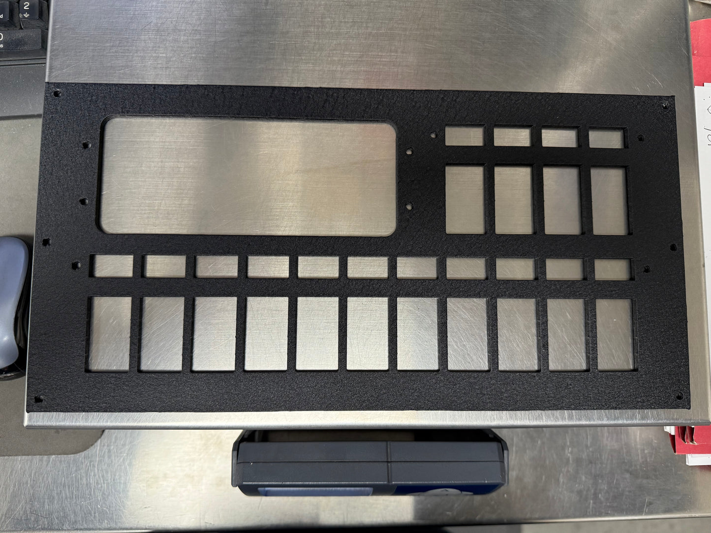 Switchplate, Console, 15 Switch, Black, Powdercoat