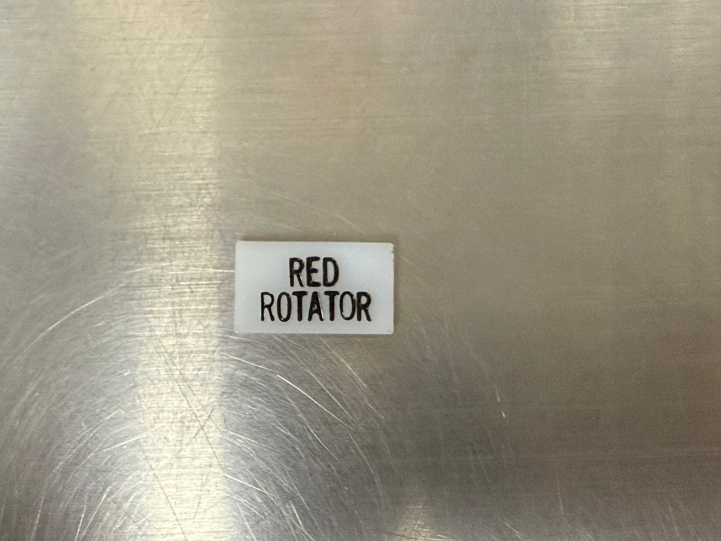 Insert, 'RED ROTATOR', White, Switch Label Window, Transportation Safety
