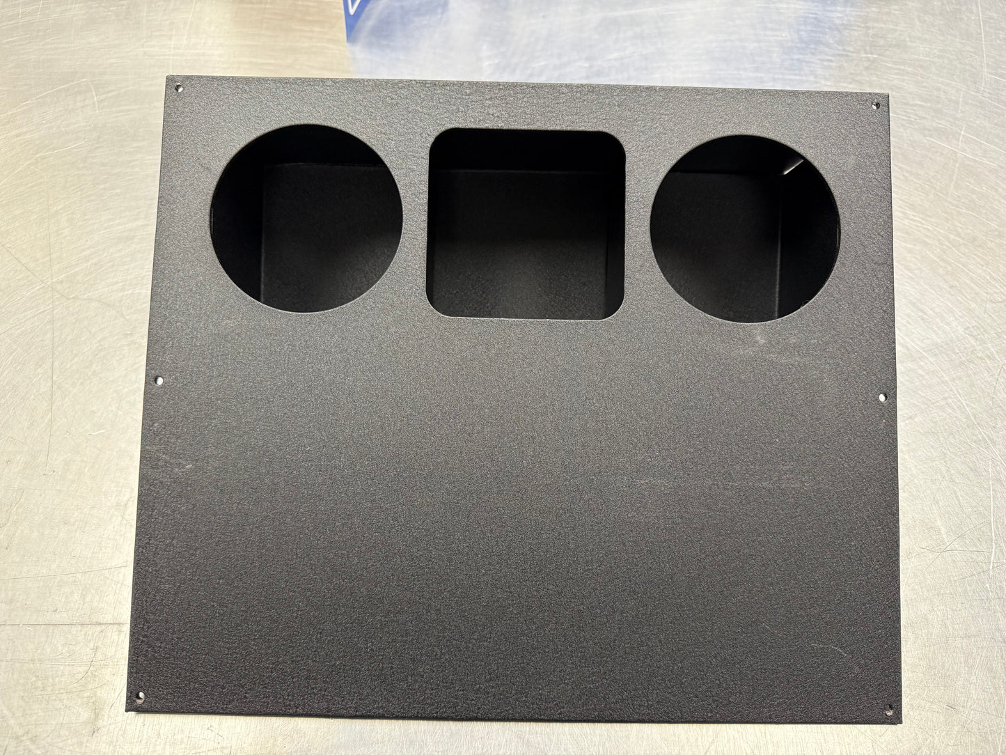 Cupholder, Console, Long Panel w/o Arm Rest, Black, Powdercoat