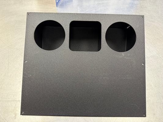 Cupholder, Console, Long Panel w/o Arm Rest, Black, Powdercoat