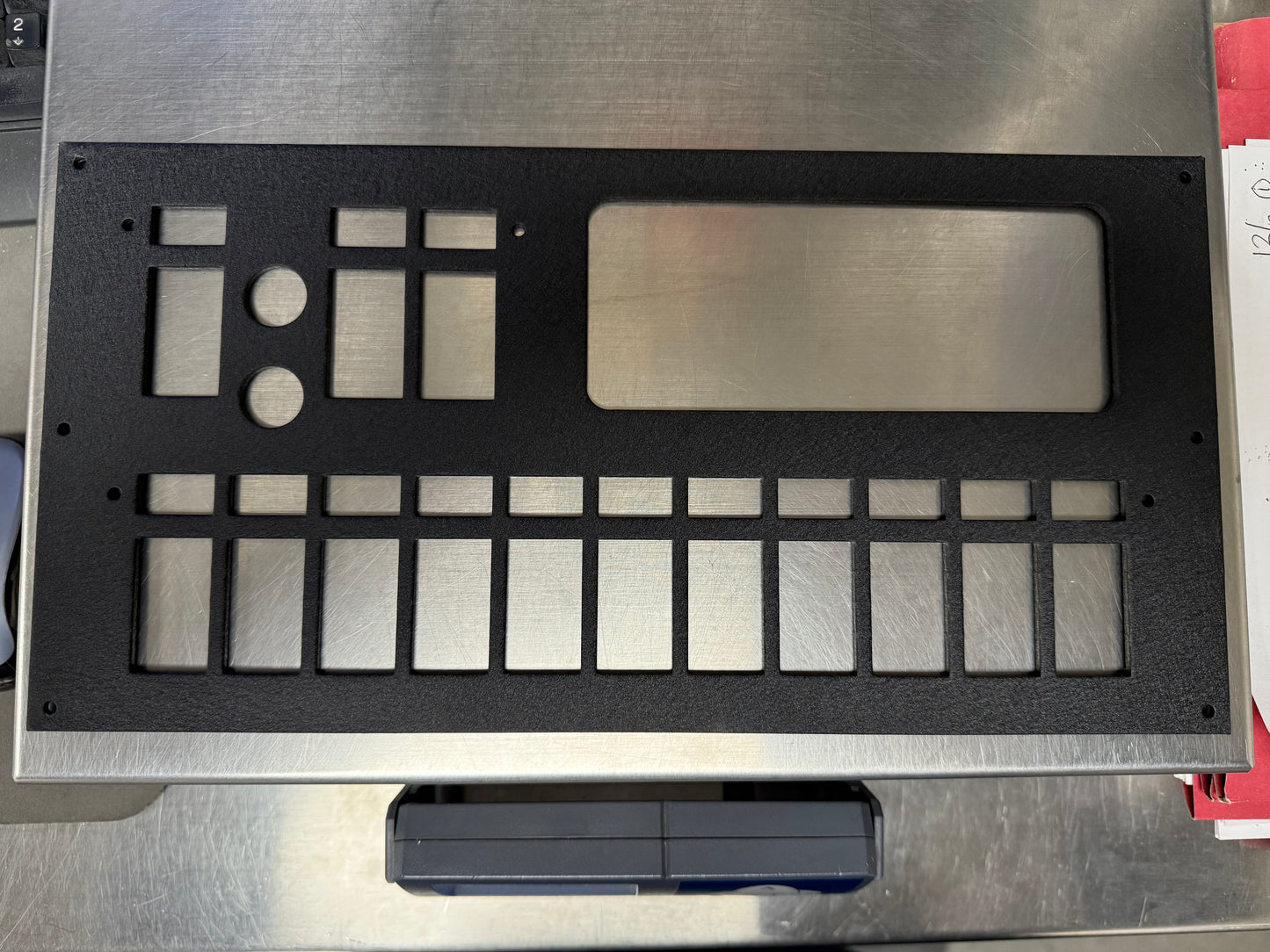 Switchplate, Console, 14 Switches, Black, Powdercoat