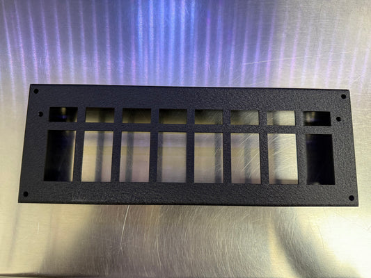 Switch Panel, 8 Position, Attendant, Aluminum, Black Powder Coat, J.I.T. Manufacturing